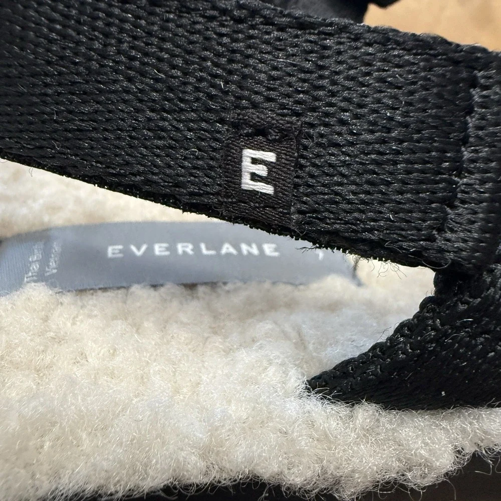 NIB Everlane Teddy sport sandal women's 7 faux fur lined black strappy cozy warm